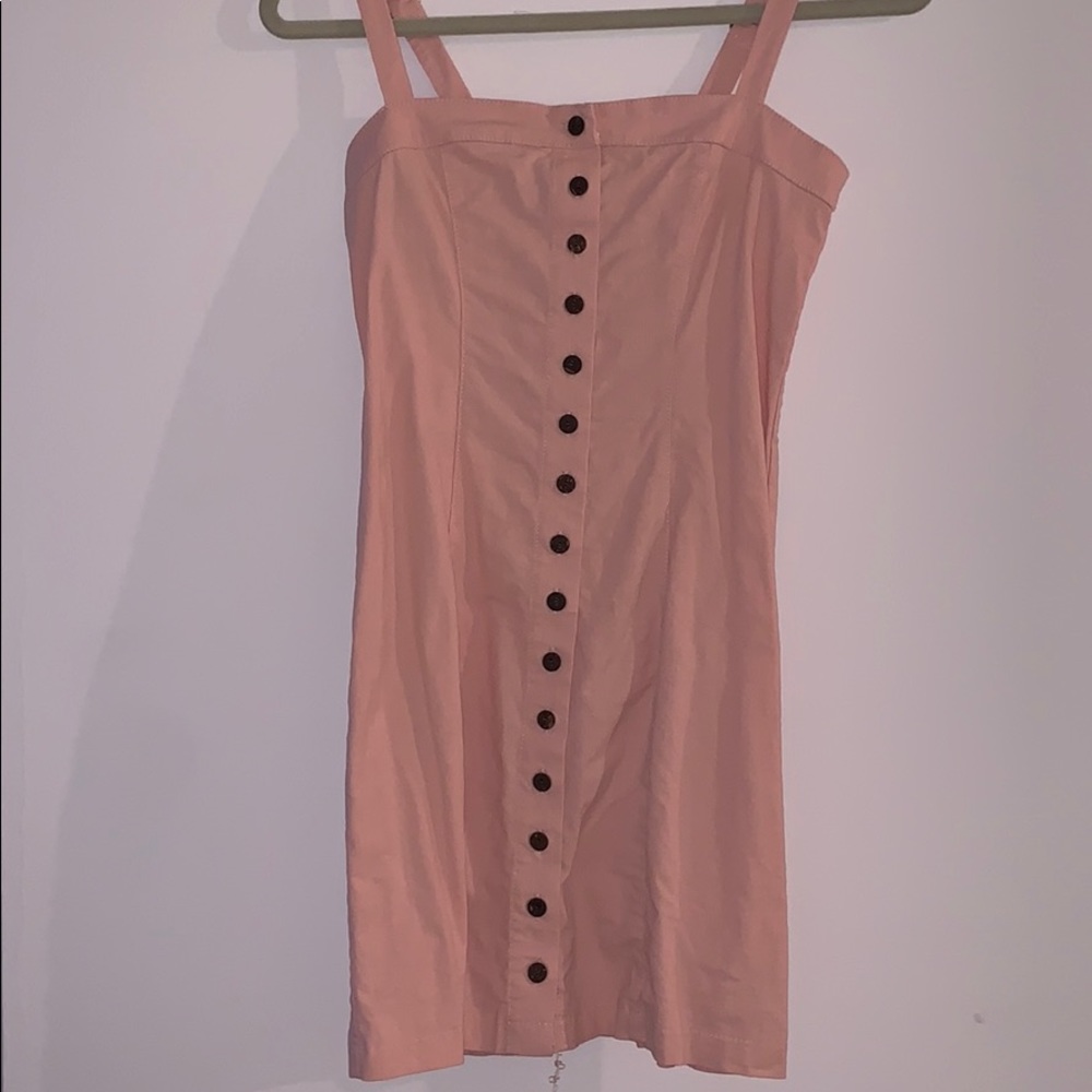 PINK Button Down Dress NWT